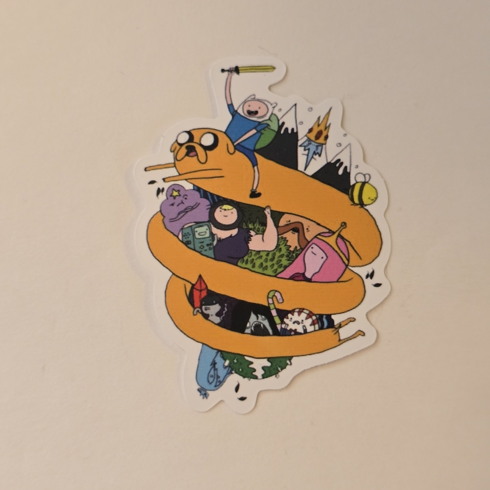 10/$10 Adventure Time Sticker with Orange and Multicolor Design